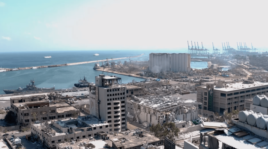 Destruction caused by the explosion in the port of Beirut on August 4, 2020.