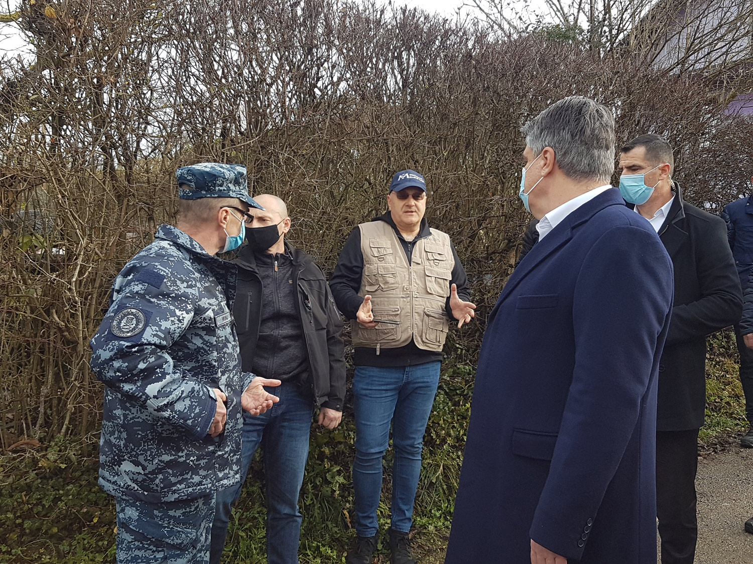 International Medical Corps Team joins the President of the Republic of Croatia's visit to the hard hit village of Strasnik.