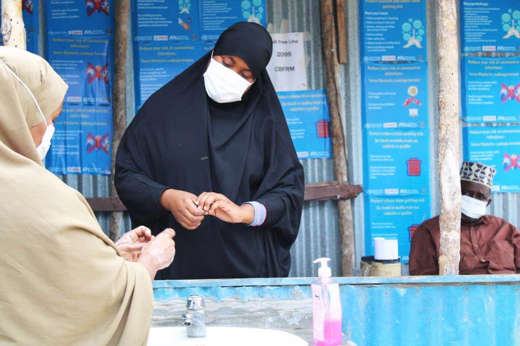 Naima, Community Health Worker in Mogadishu during a hygiene training session