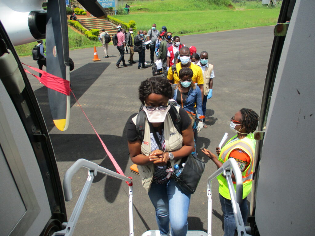 Edwige Tiche, an International Medical Corps Nurse Supervisor, during a rapid deployment Ebola response in Beni, North Kivu Province.