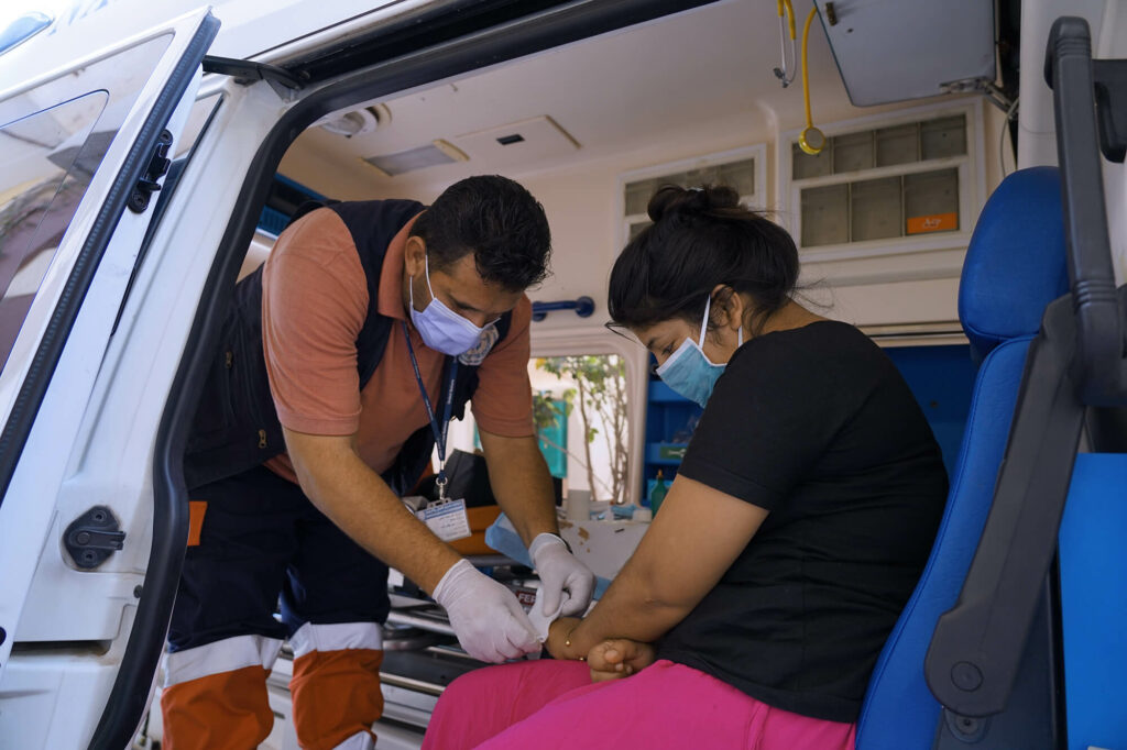 A mobile mental health unit in Ein El Mreisseh.