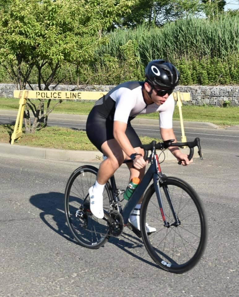 A seasoned athlete, Nicolas Chien bikes from New York to Pennsylvania on the first day of his fundraising ride across America.