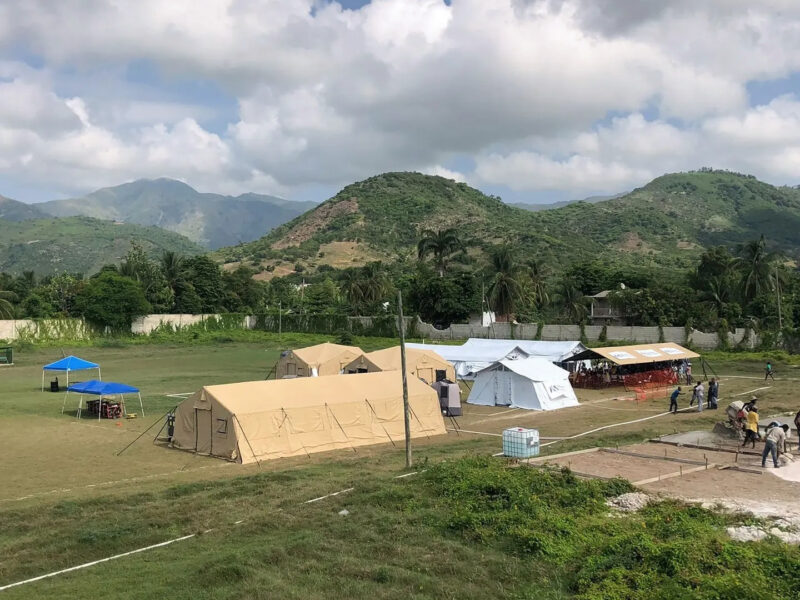 Our EMT set up in Aquin, Haiti.