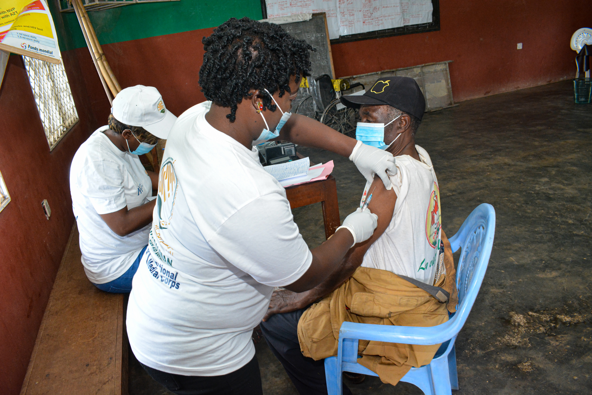 Isaac receives his COVID-19 vaccine at Bome IHC.