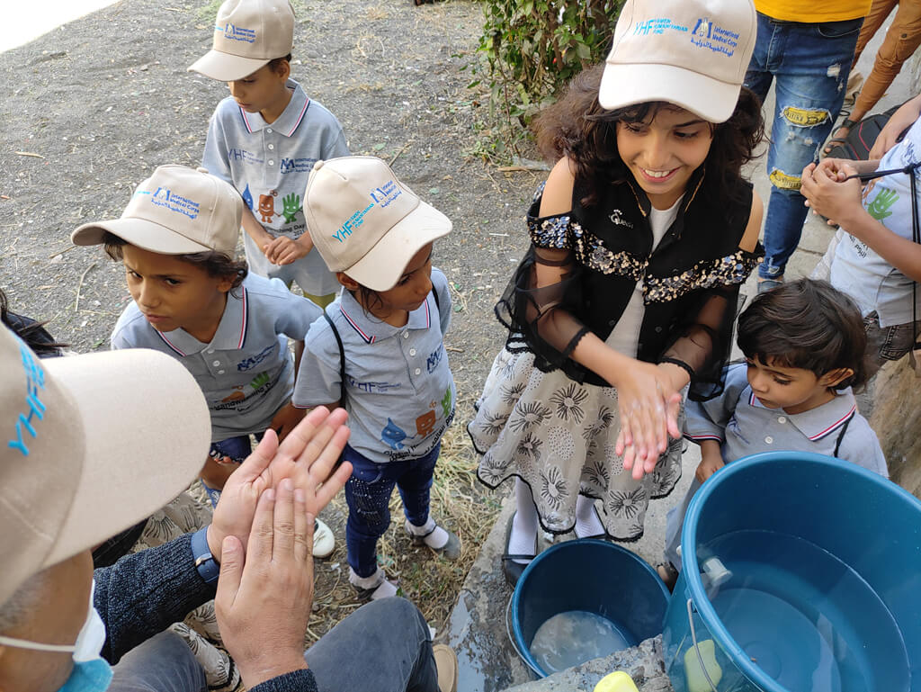 We conduct awareness sessions in schools to teach children about the importance of handwashing.