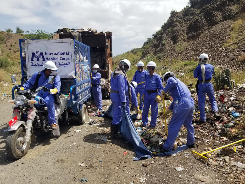 The WASH team organises regular cleaning campaigns to promote infection prevention and control.