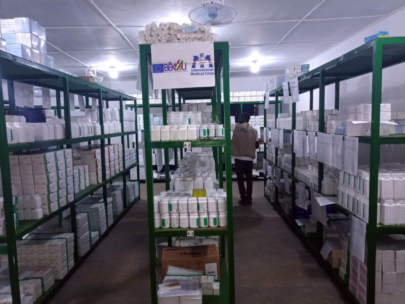 Central African Republic’s Bria District Pharmacy, which International Medical Corps rehabilitated and organised, has benefited from MEDCOM.