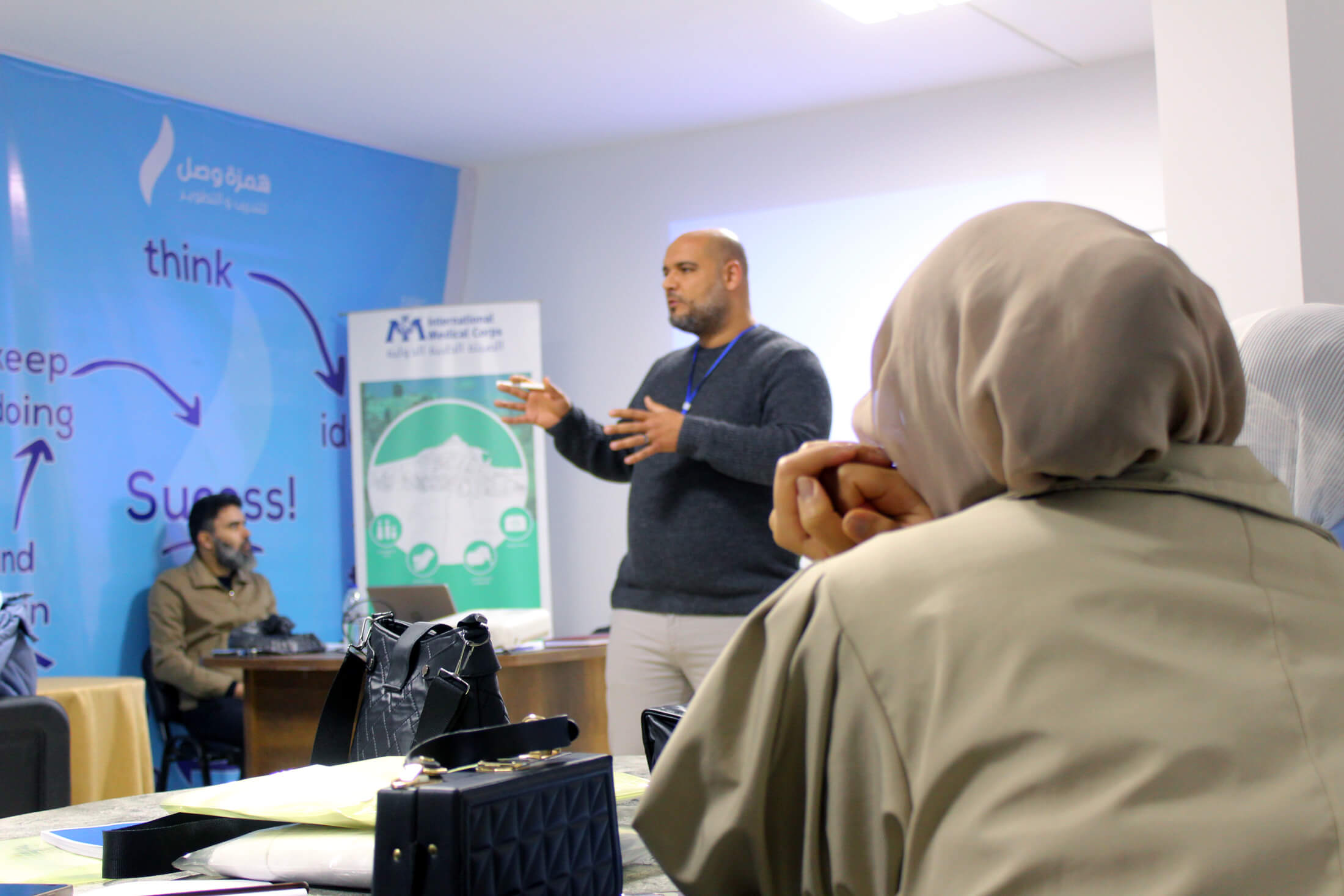 Dr. Ahmed Shafter conducts a training session.