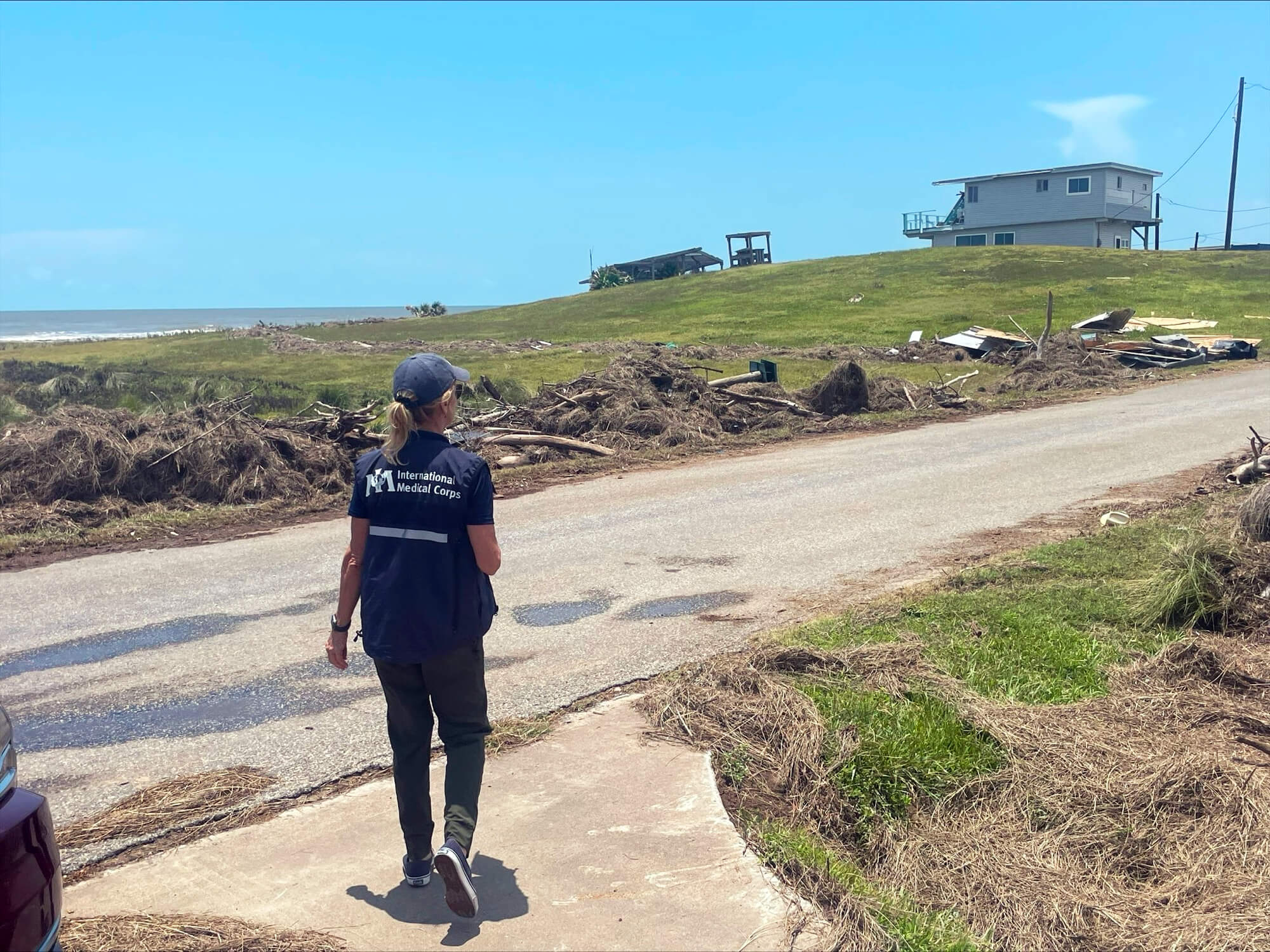 Susan Mangicaro conducts a damage assessment on Sargent Island, Texas, in the aftermath of Hurricane Beryl.