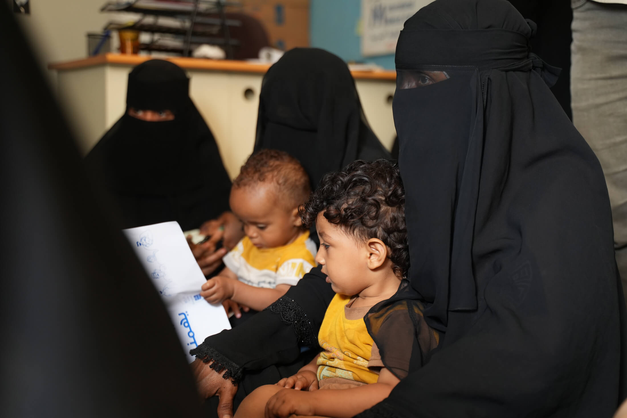 Mothers bring children of all ages to the Gol Madram health unit for check-ups, vaccinations and nutrition and feeding advice.