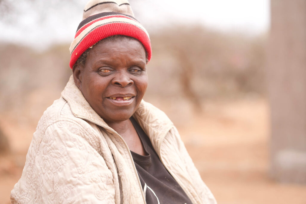 Nduma at her homestead in the rural Gwanda district of Zimbabwe.