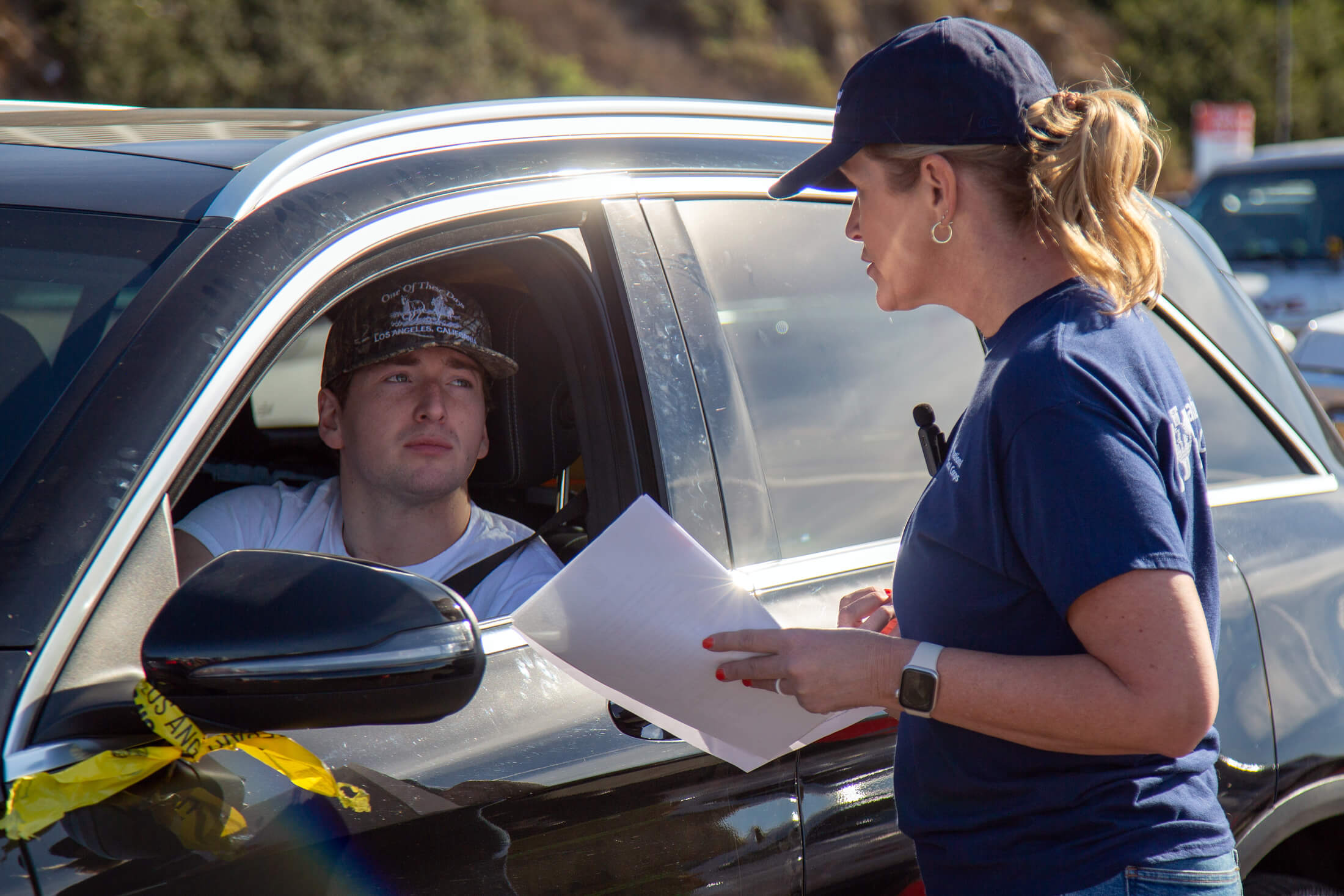 Mental Health Coordinator Kimberly Carmody provides mental health services at the Santa Monica re-entry point to fire-affected residents returning home. She describes it as a time when trained professionals could tell people, “I see you, and you’re safe now”—something that might seem obvious to the conscious mind, but also something that, for many, their nervous systems had not yet internalised.