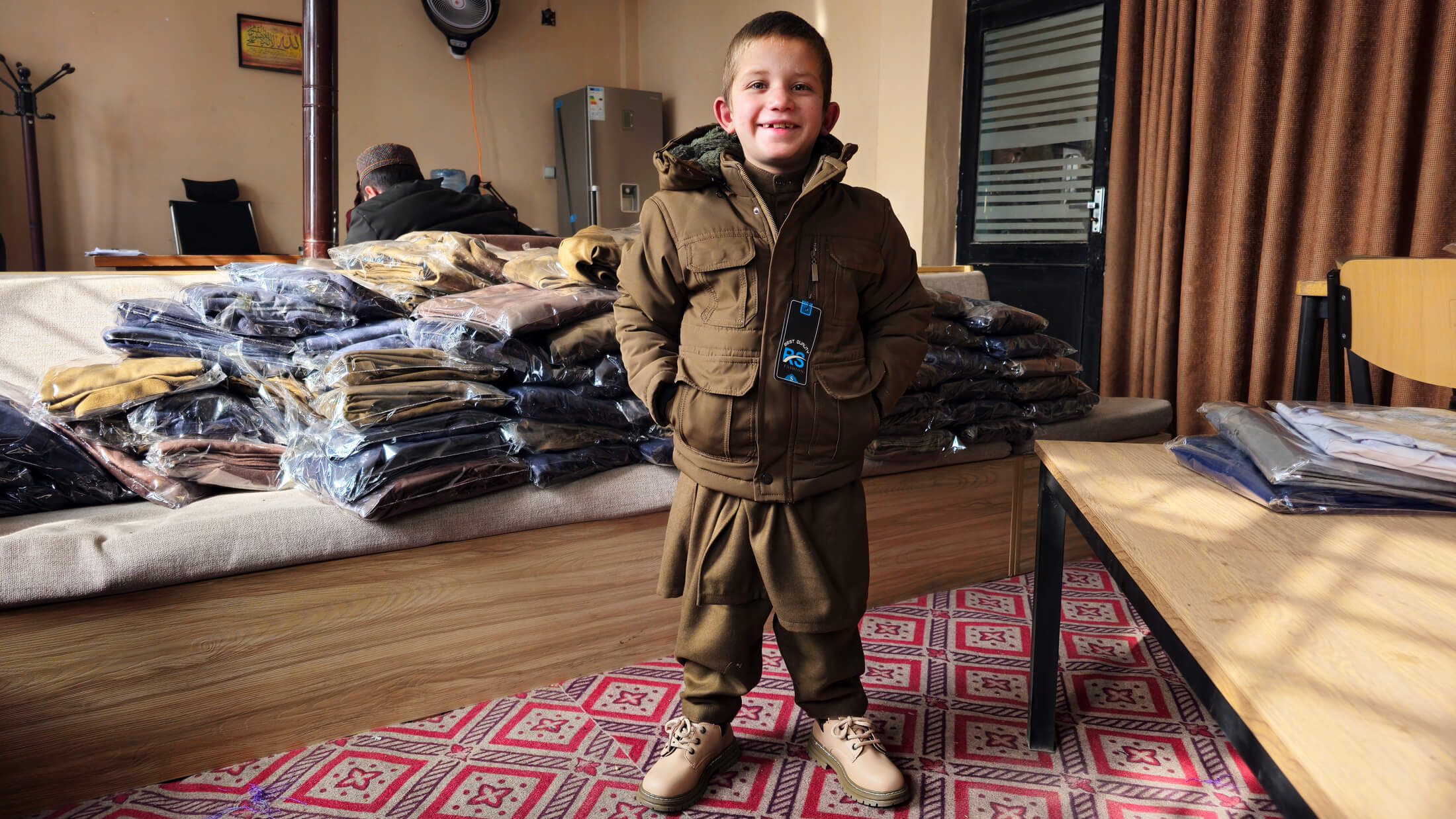 International Medical Corps provided school supplies, mattresses, blankets and other essential winter necessities for the children of Azad Children Transitional Center.