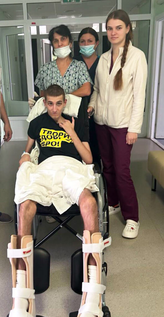 Ivan at Kyiv Children’s Hospital #7 with members of his medical team.