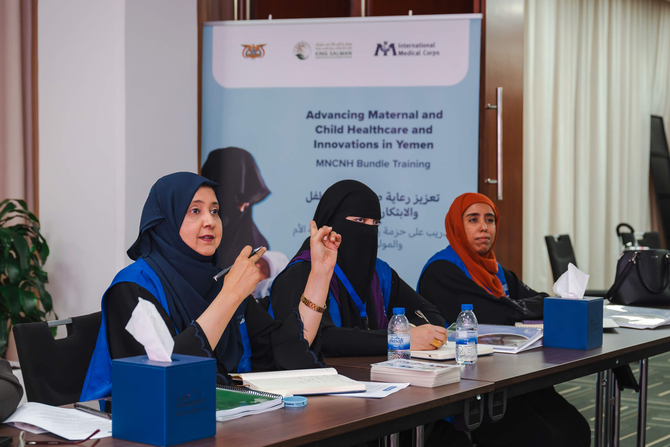 Dr. Iqbal Ali Shaif (left), General Director of Reproductive Health at Yemen’s Ministry of Public Health and Population, worked closely with International Medical Corps to develop the project framework.