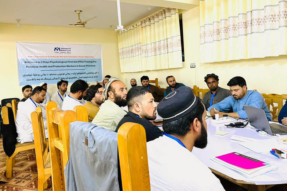 International Medical Corps is providing PFA training to frontline emergency health and protection workers in Kunar province.