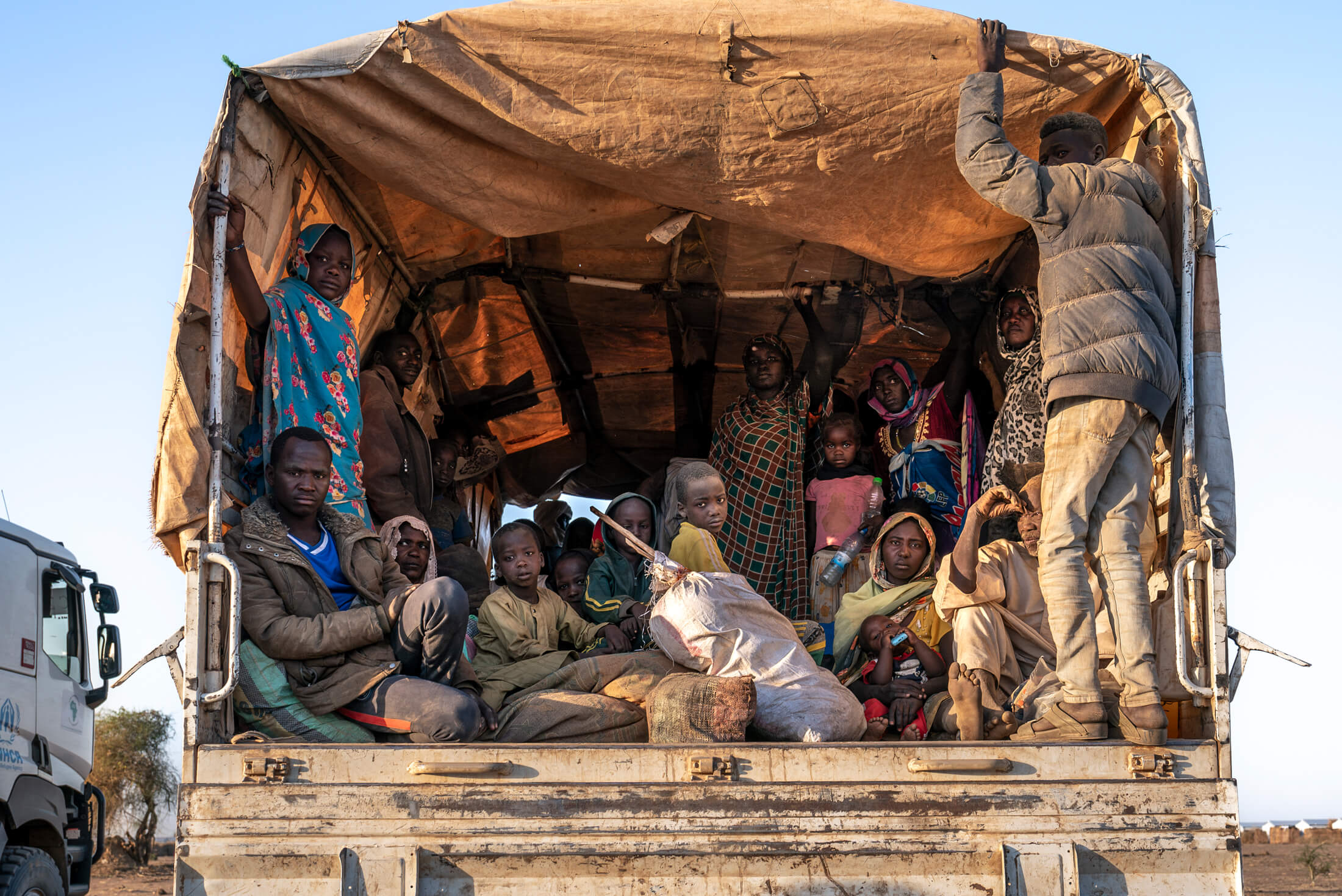 Sudanese refugees arrive at Dougui refugee camp in Chad, where we evaluated and treated them with cholera medications and provided necessary vaccines.