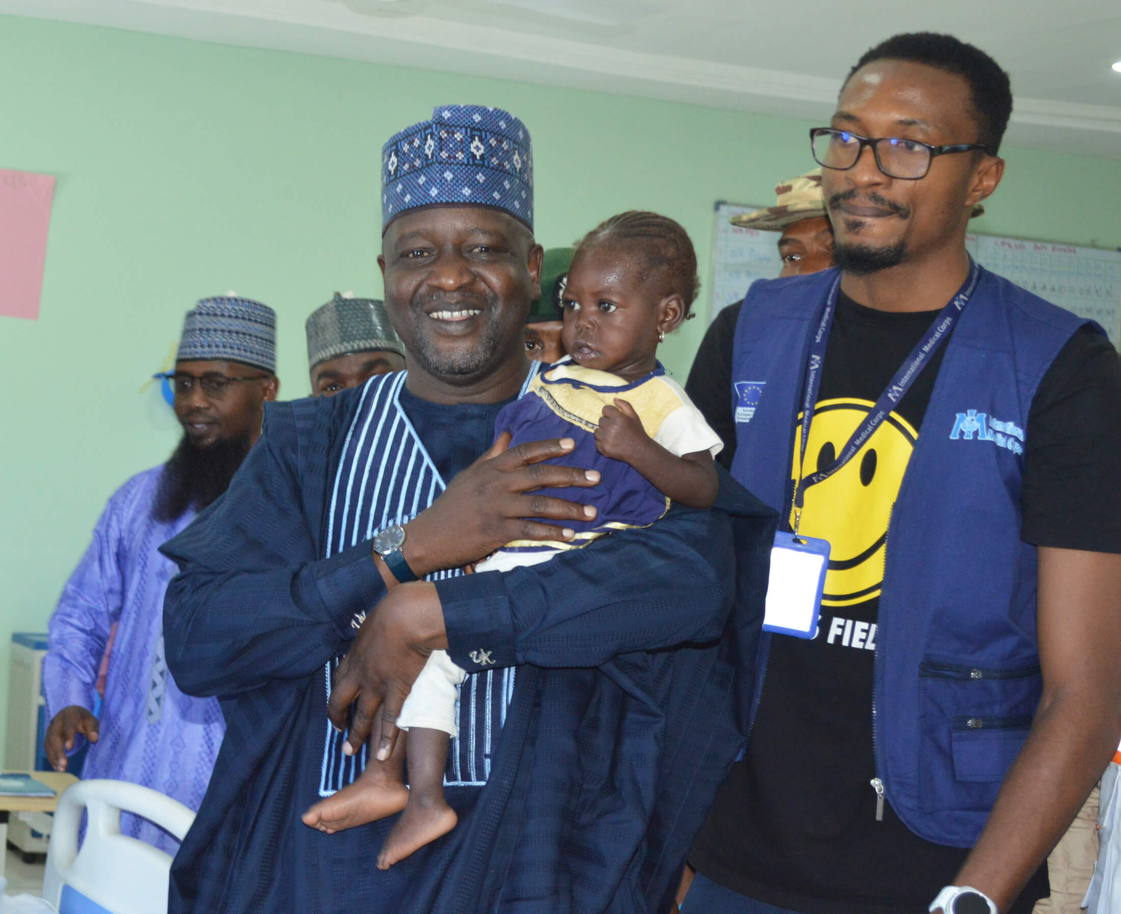 Acting Governor Usman Umar Kadafur tours the facility and interacts with children at our NICU.