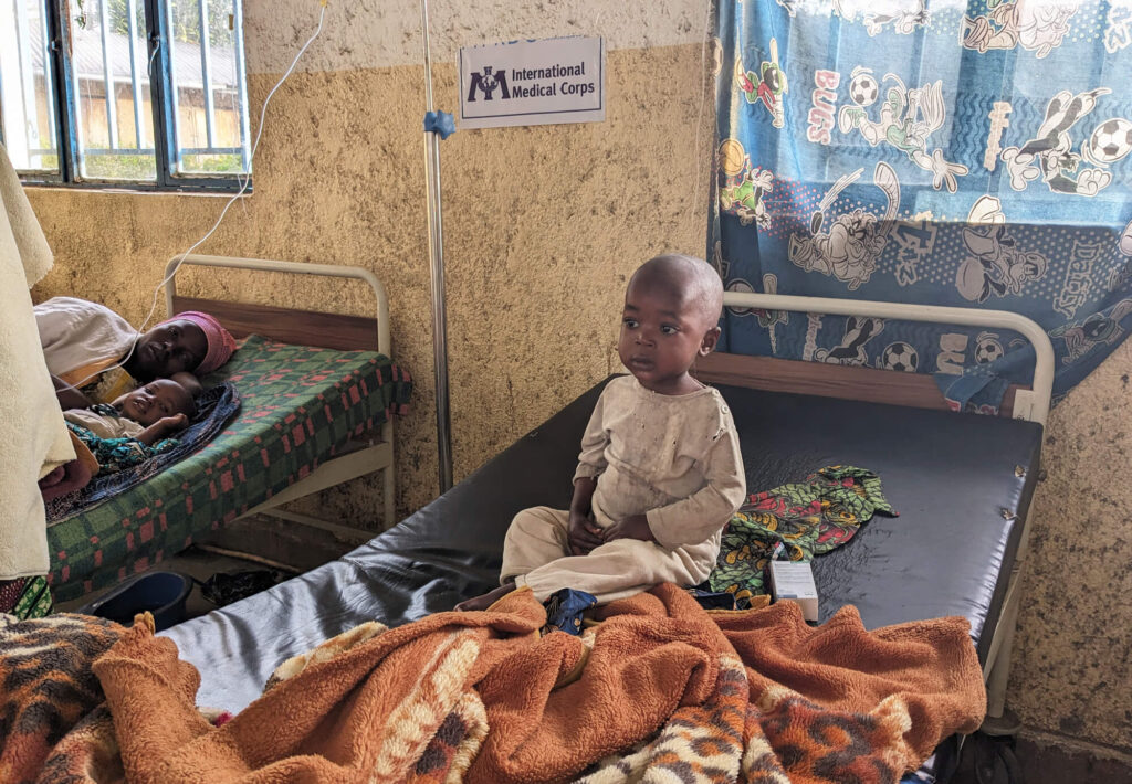 Ombeni Hafashimi after recovering within 48 hours since starting treatment for severe pneumonia at International Medical Corps’ mobile medical unit in Kasura.