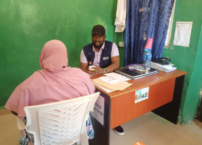 Anthony Daniel and a client during an individual counselling session.
